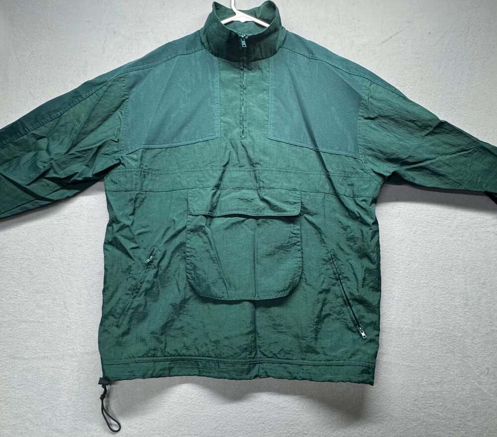 Vintage Green Sailboat Logo Quarter Zip Windbreaker Pullover see details on size